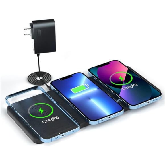 Wireless Charging Pad,15W Triple Wireless Charging Station,3in1 Wireless Charger - Picture 1 of 6